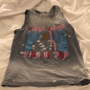 Michael Jackson king of pop distressed vintage tank top